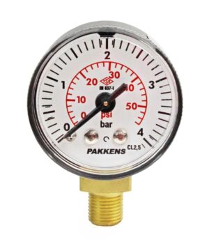 PAKKENS Bottom Connection Pressure Gauge Ø40 mm 4 Bar 1/8"