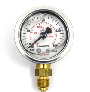 PAKKENS Bottom Connection Glycerin Pressure Gauge Ø63 mm 0-160 Bar 1/4''
