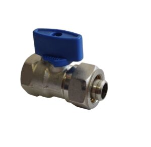 ECA Mini Ball Valve with Fitting Blue 1/2'' 16x2