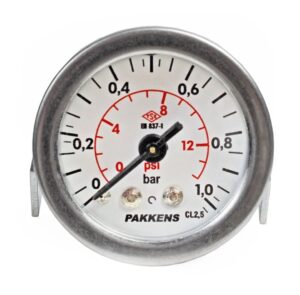 PAKKENS Rear Connection Panel Type Pressure Gauge Ø63 mm 1 Bar 1/4''
