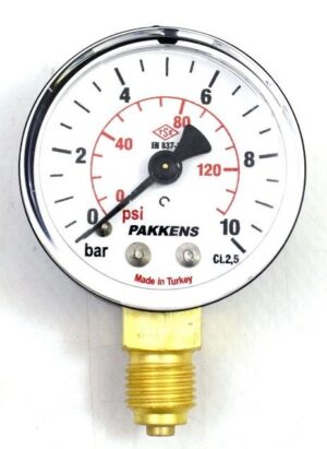 PAKKENS Bottom Mount Pressure Gauge Ø40 mm 10 Bar 1/8''