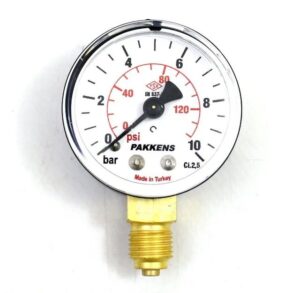 PAKKENS Bottom Connection Pressure Gauge Ø50mm 10 Bar 1/4"