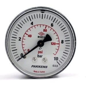 PAKKENS Back Connection Pressure Gauge Ø40 mm 10 Bar 1/8''