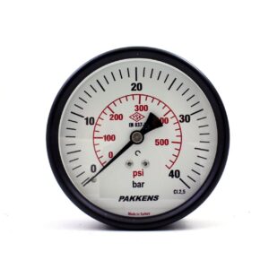 PAKKENS Back Connection Dry Type Pressure Gauge Ø40 mm 40 Bar 1/8"