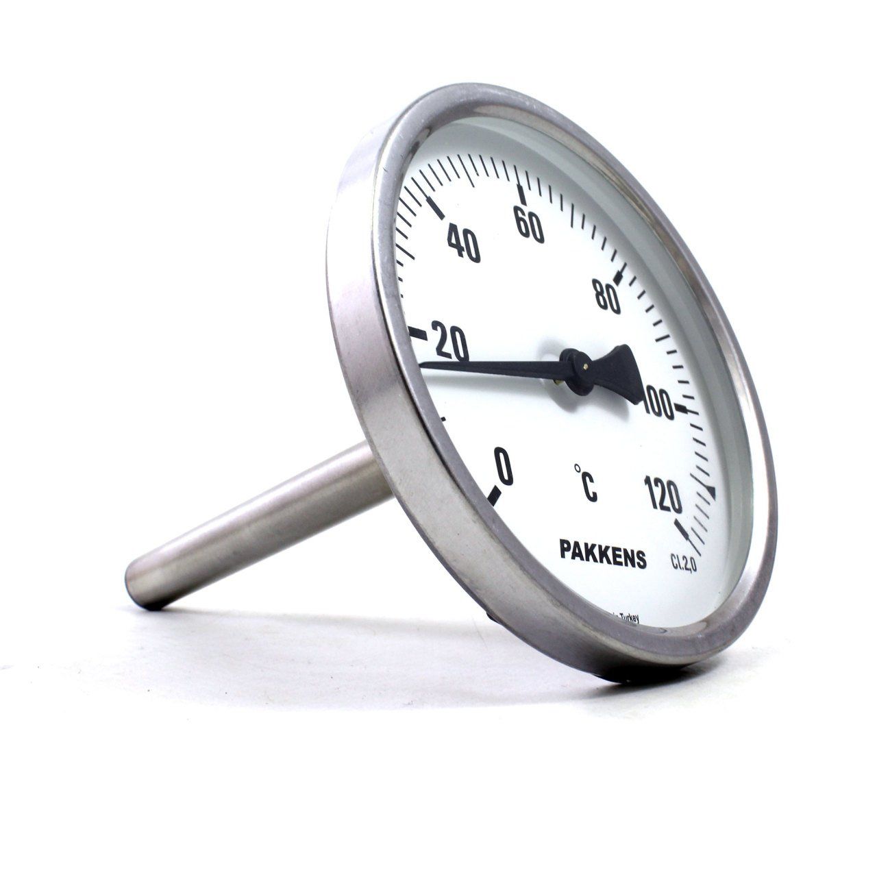 PAKKENS Back Connection Bi-Metal Thermometer Ø100mm 120°C