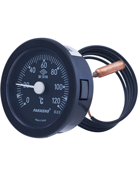 PAKKENS Back Connection Gas-Filled Thermometer Ø50mm 120°C