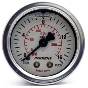 PAKKENS Back Connection Glycerin Filled Pressure Gauge 16 Bar 50 mm