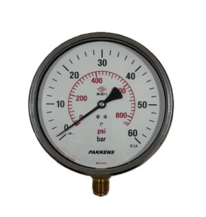PAKKENS Bottom Connection Pressure Gauge Ø160mm 60 Bar
