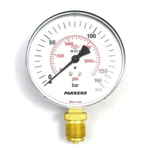 Pakkens Bottom Connection Dry Type Pressure Gauge 160 Bar 160 mm CL 1.0
