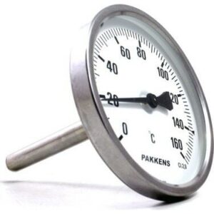 PAKKENS Back Connection Bi-Metal Thermometer Ø100mm 160°C