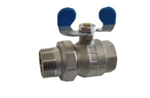 KONSAN Ball Valve Threaded Fitting with Blue Handwheel 1''