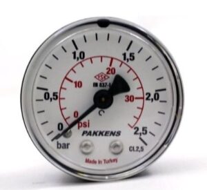 PAKKENS Back Connection Pressure Gauge Ø50 2.5 Bar