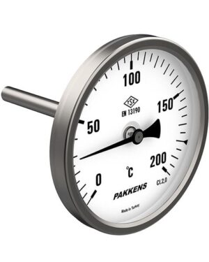 PAKKENS Back Connection Thermometer Ø100mm 200°C 25CM