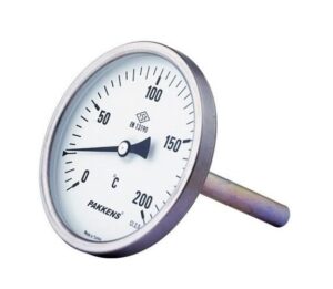 PAKKENS Back Connection Bi-Metal Thermometer Ø100mm 200°C