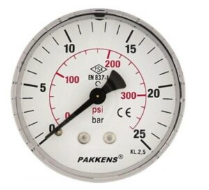 PAKKENS Back Connection Pressure Gauge Ø63 mm 25 Bar