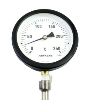 PAKKENS Bimetal Thermometer Bottom Connection Ø100mm 250°C 1/2"
