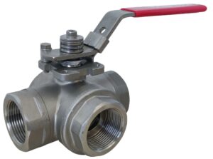 Valpres 77500005 Three-Way Stainless Steel Ball Valve 3/4" L-Port (PN63)
