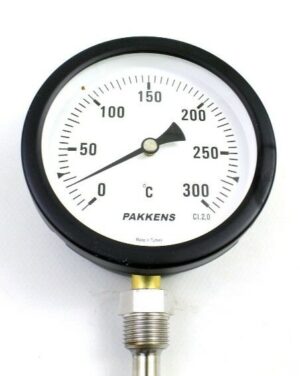 PAKKENS Bottom Connection Thermometer Ø100mm 300°C 15cm 1/2'' CL 2.0