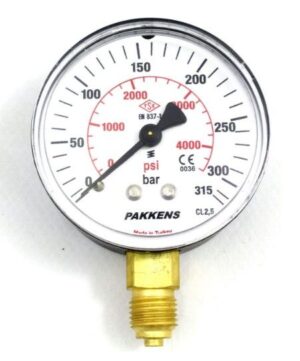 PAKKENS Bottom Connection Pressure Gauge Ø63 mm 315 Bar 1/4''