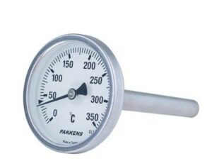 PAKKENS Back Connection Bi-Metal Thermometer Ø100mm 350°C 1/2"