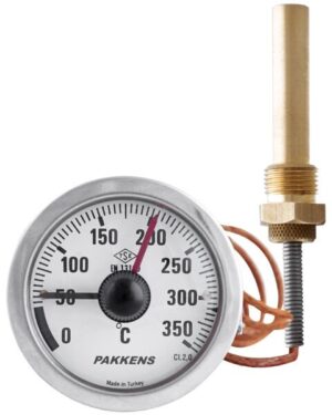 PAKKENS Back Connection Gas-Filled Contact Thermometer NC/NO Ø60mm 250°C