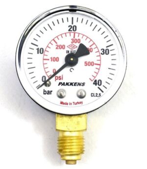PAKKENS Bottom Connection Pressure Gauge Ø63 mm 40 Bar 1/4"