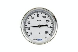 WIKA Back Connection Bi-Metal Thermometer Ø100mm 160°C 1/2" 20cm CL 2.0