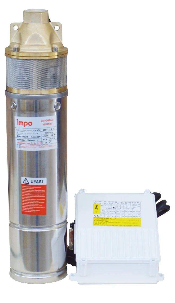 İmpo 4SKM100 Deep Well Submersible Pump 1 HP 220V