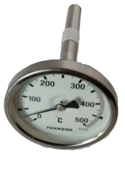PAKKENS Back Connection Bi-Metal Thermometer Ø100mm 500°C