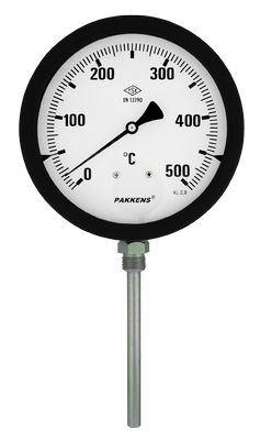 PAKKENS Bottom Connection Thermometer Ø100mm 500°C 25cm