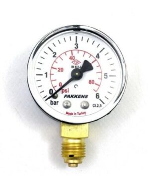 PAKKENS Bottom Connection Dry Type Pressure Gauge Ø63 mm 6 Bar 1/4"