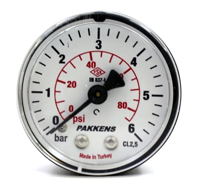 PAKKENS Back Connection Pressure Gauge Ø40 mm 6 Bar 1/8''