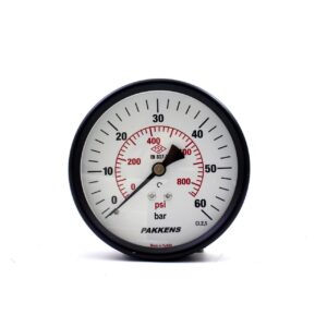 Pakkens Back Connection Pressure Gauge Ø63 mm 60 Bar 1/4"