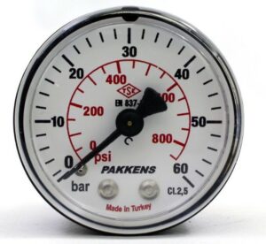 PAKKENS Back Connection Pressure Gauge Ø50 mm 60 Bar 1/8''