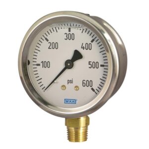 WIKA 213.53.063 Glycerine Filled Pressure Gauge Ø63mm 600 Bar