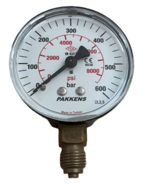 PAKKENS Bottom Connection Pressure Gauge Ø63 mm 0-600 Bar