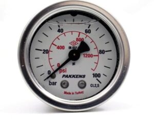 PAKKENS Back Connection Glycerin-Filled Pressure Gauge Ø63 mm 100 Bar