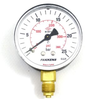PAKKENS Bottom Connection Pressure Gauge Ø63 mm 0-25 Bar