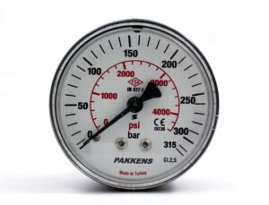 Pakkens Back Connection Pressure Gauge Ø63 mm 315 Bar 1/4''