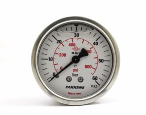 PAKKENS Back Connection Glycerin Filled Pressure Gauge Ø63 60 Bar