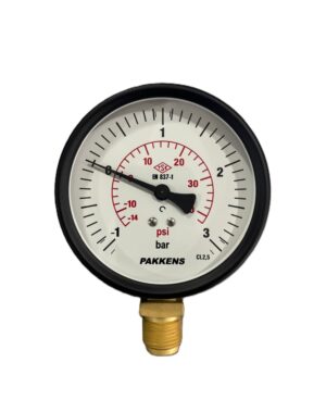 PAKKENS Bottom Connection Pressure Vacuum Gauge Ø100mm -1/+3 Bar 1/2"