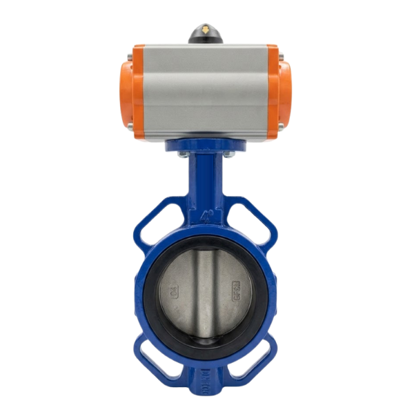 Pneumatic Actuated Wafer Type Butterfly Valve PN16 DN100