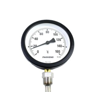 PAKKENS Bottom Connection Thermometer Ø100mm 160°C 1/2" 25cm