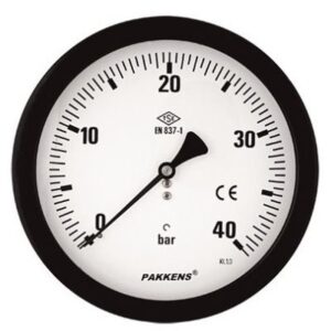 PAKKENS Back Connection Pressure Gauge Ø100 mm 400 Bar 1/4''