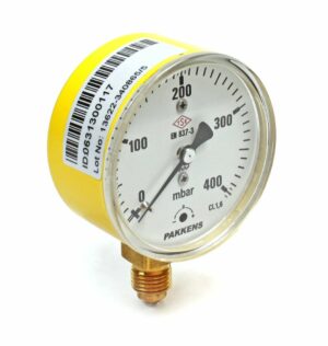 PAKKENS Bottom Connection Capsule Diaphragm Pressure Gauge Ø63 mm 400 mbar 1/4"