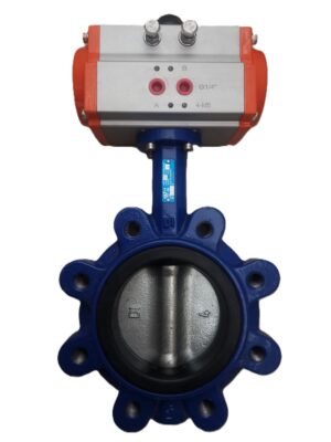 Pneumatic Actuator Butterfly Valve DN100 Lug Type Double Acting Nickel Disc