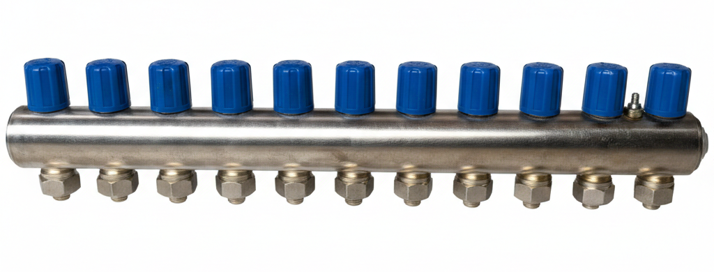 ECA 1" Manifold with Valves 10-Way Blue 602120676