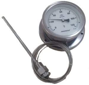 PAKKENS Bottom Connection Gas Filled Thermometer Ø100mm 120°C