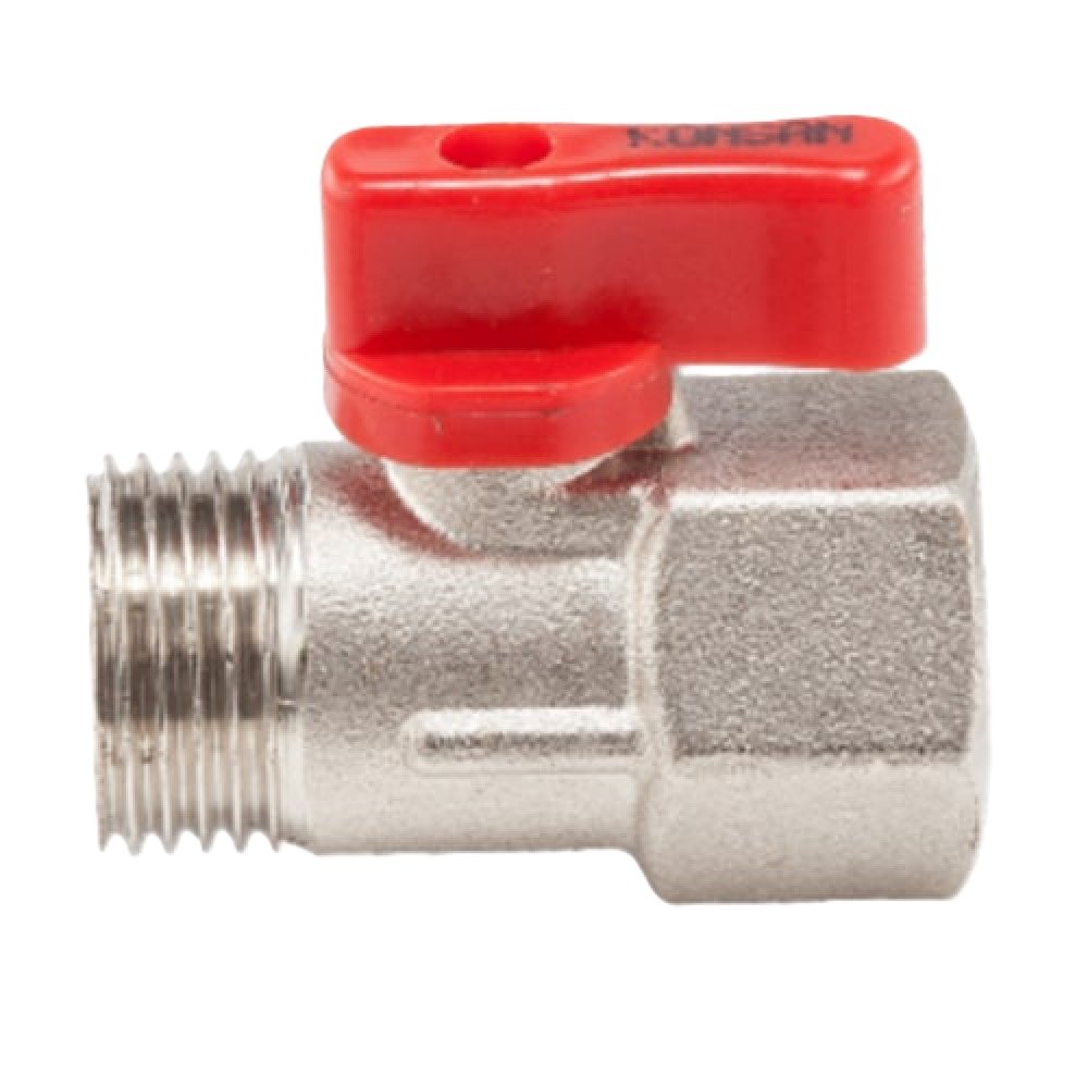 KONSAN Brass Mini Ball Valve 1/4'' Red New Series