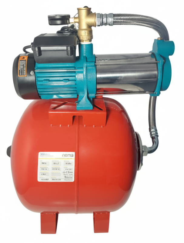 LEO Packaged Booster Pump 5XCSm100S with 50 Litre Tank 1.2 HP